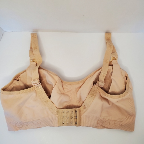 Cake Lingerie Womens Nude Beige Nursing Bra Removable Pads Wireless Size XL - Picture 5 of 10